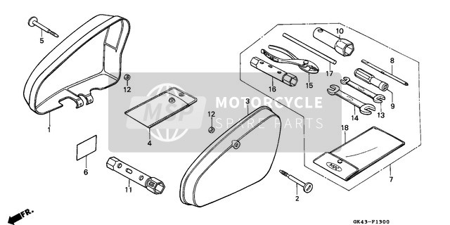 Honda C50 1986 Herramientas/Cubierta Lateral para un 1986 Honda C50